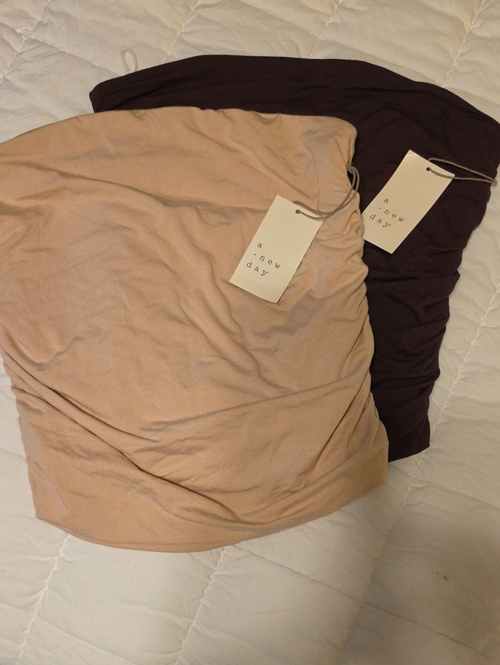 A New Day Beige and Dark Brown Mini Tube Tops